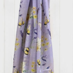 Purple Floral Lavender Bee Scarf - Langs
