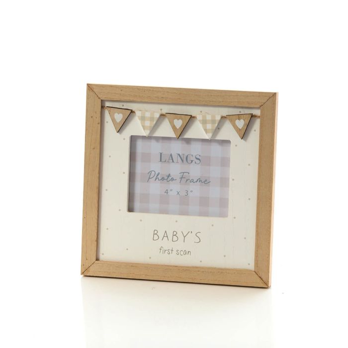 Baby's First Scan Rustic Wooden Frame 4" x 3" - Langs - Image 2