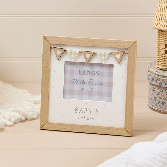 Baby's First Scan Rustic Wooden Frame 4" x 3" - Langs