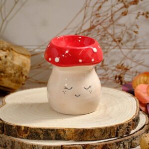 Ceramic Mushroom Wax Melt Burner with Smiley Face!
