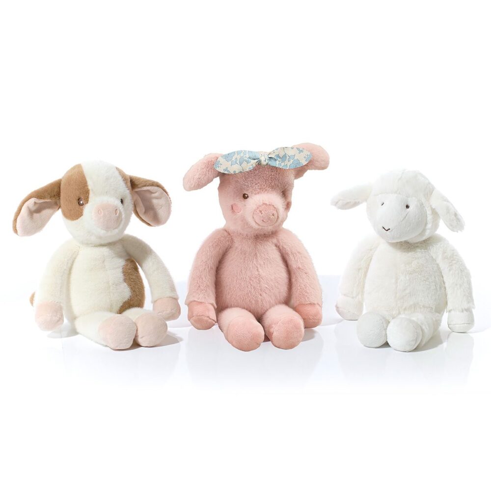 Mini Farm Cute Pig with Chintz Headband Soft Toy 30cm - Image 3