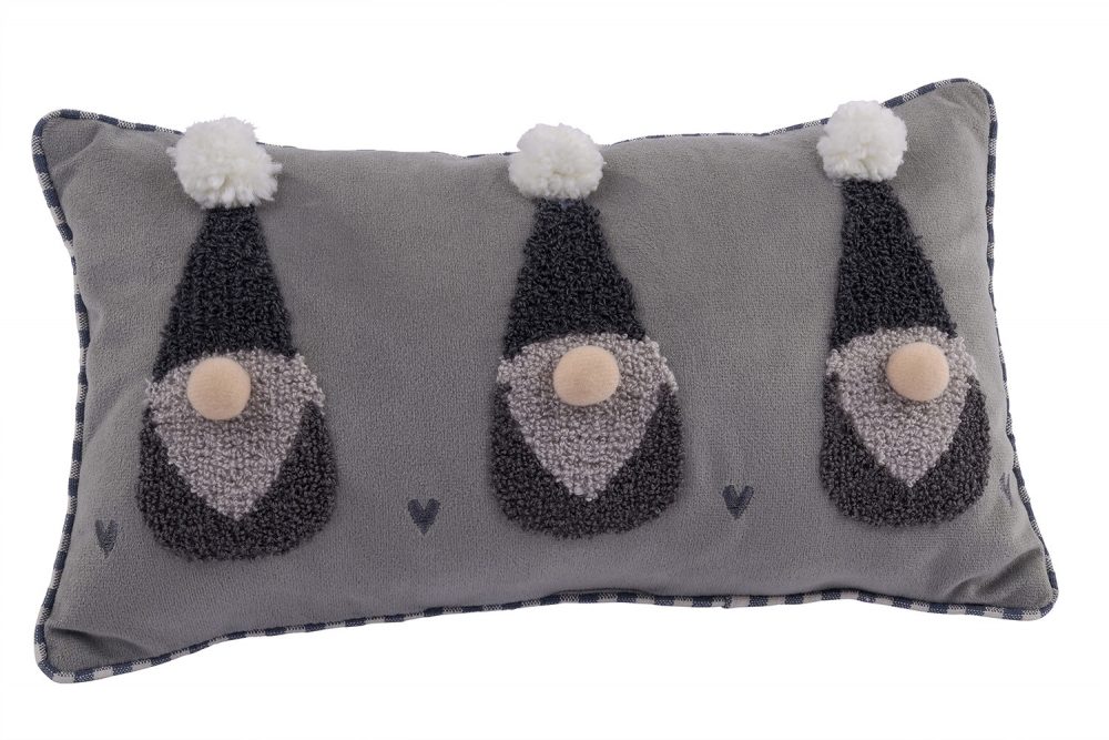 Grey Gonk Pompom Cushion - Langs