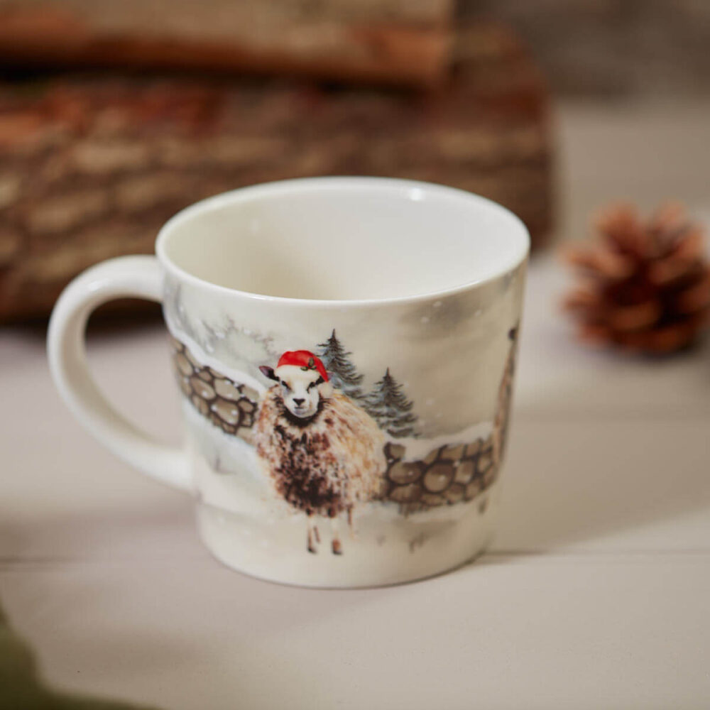 Festive Sheep In Snow Mug - Langs - Image 2