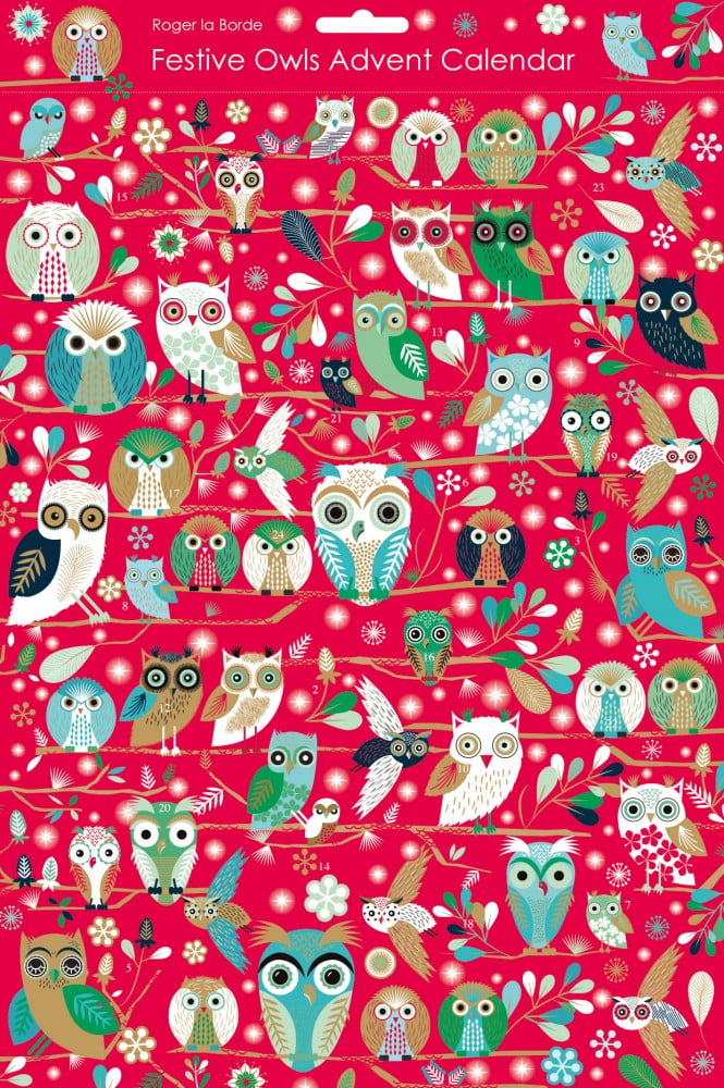 Festive Owls Christmas Advent Calendar - Roger La Borde