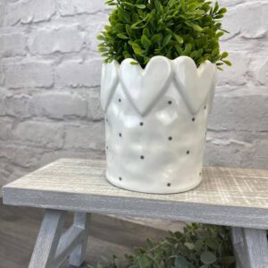 Embossed Heart Plant Pot with Spots - Langs