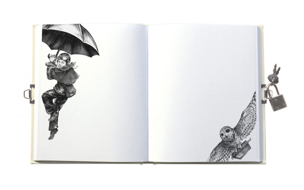 Mondoodle Girl & Owl Lockable Notebook - Roger La Borde - Image 2
