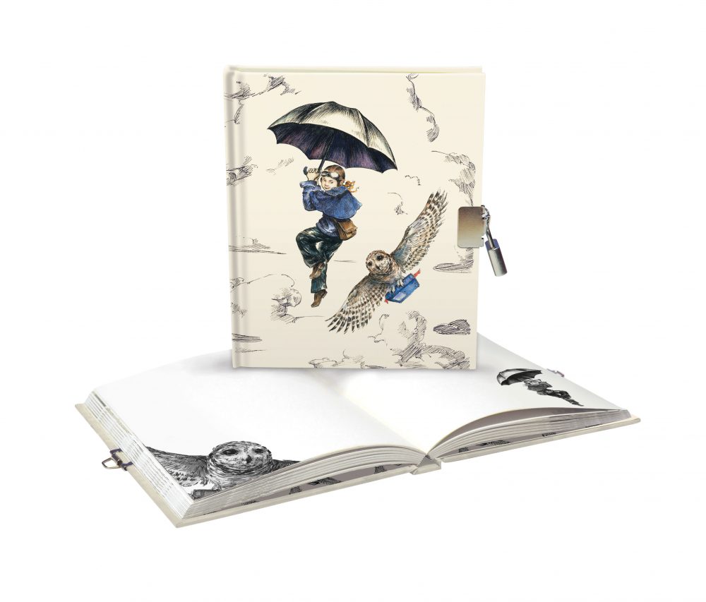 Mondoodle Girl & Owl Lockable Notebook - Roger La Borde