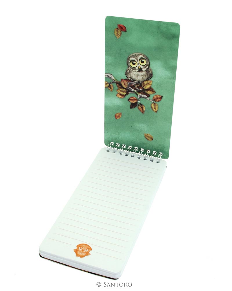 Book Owls Owl Long Notepad - Santoro - Image 2