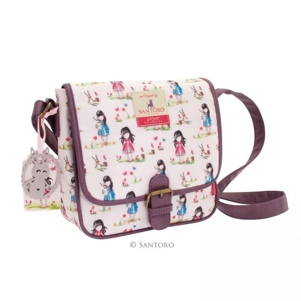 Gorjuss Coated Saddle Bag - Pastel Pattern Print Ladybird