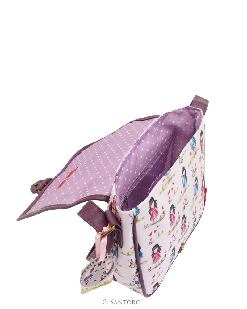 Gorjuss Coated Saddle Bag - Pastel Pattern Print Ladybird - Image 4