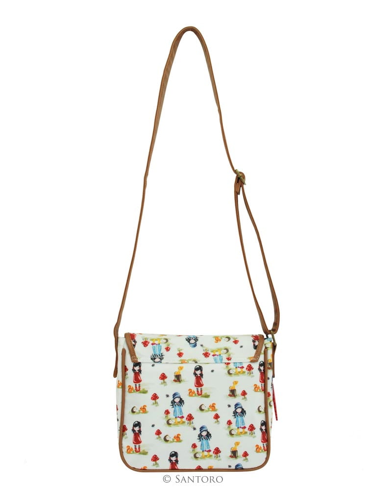 Gorjuss Coated Saddle Bag - Pastel Pattern Print Toadstools - Image 3