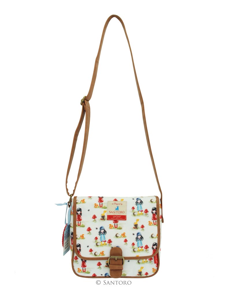 Gorjuss Coated Saddle Bag - Pastel Pattern Print Toadstools - Image 2