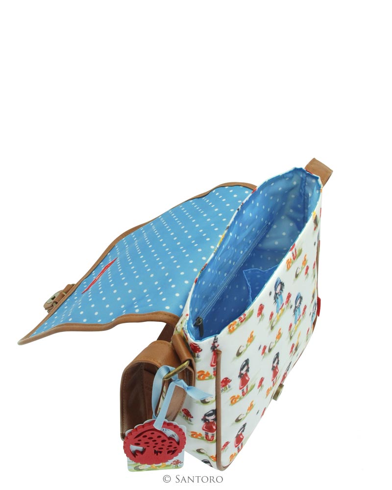 Gorjuss Coated Saddle Bag - Pastel Pattern Print Toadstools - Image 4