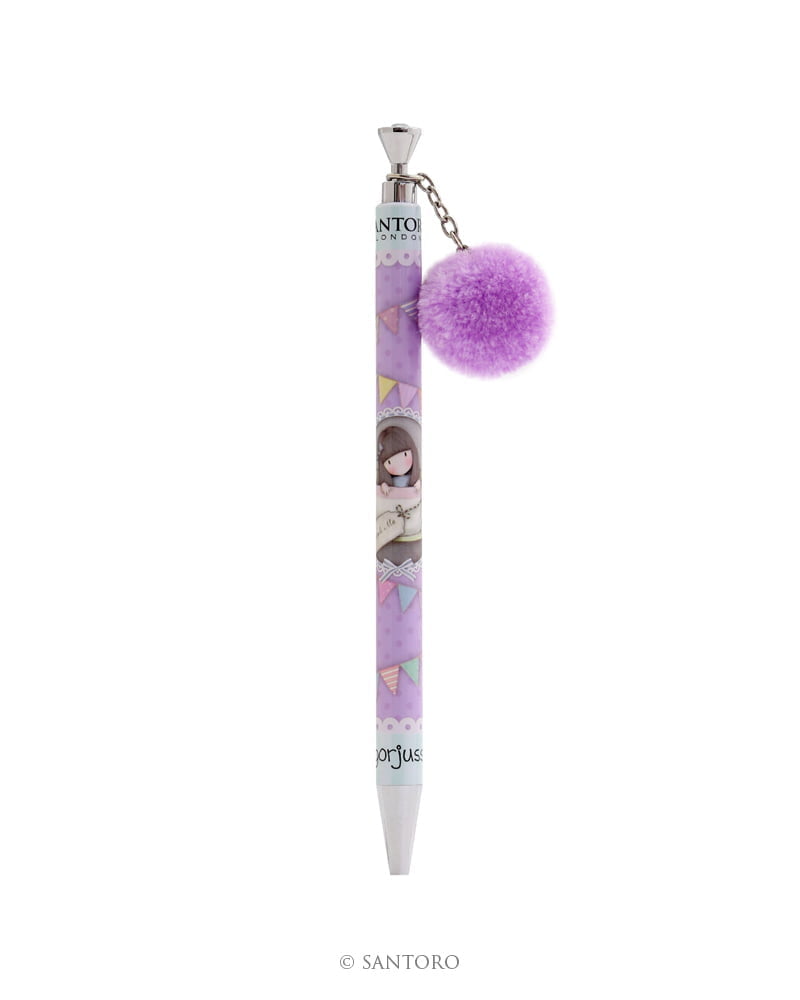 Gorjuss Pom Pom Pen - Sweet Tea (Purple)