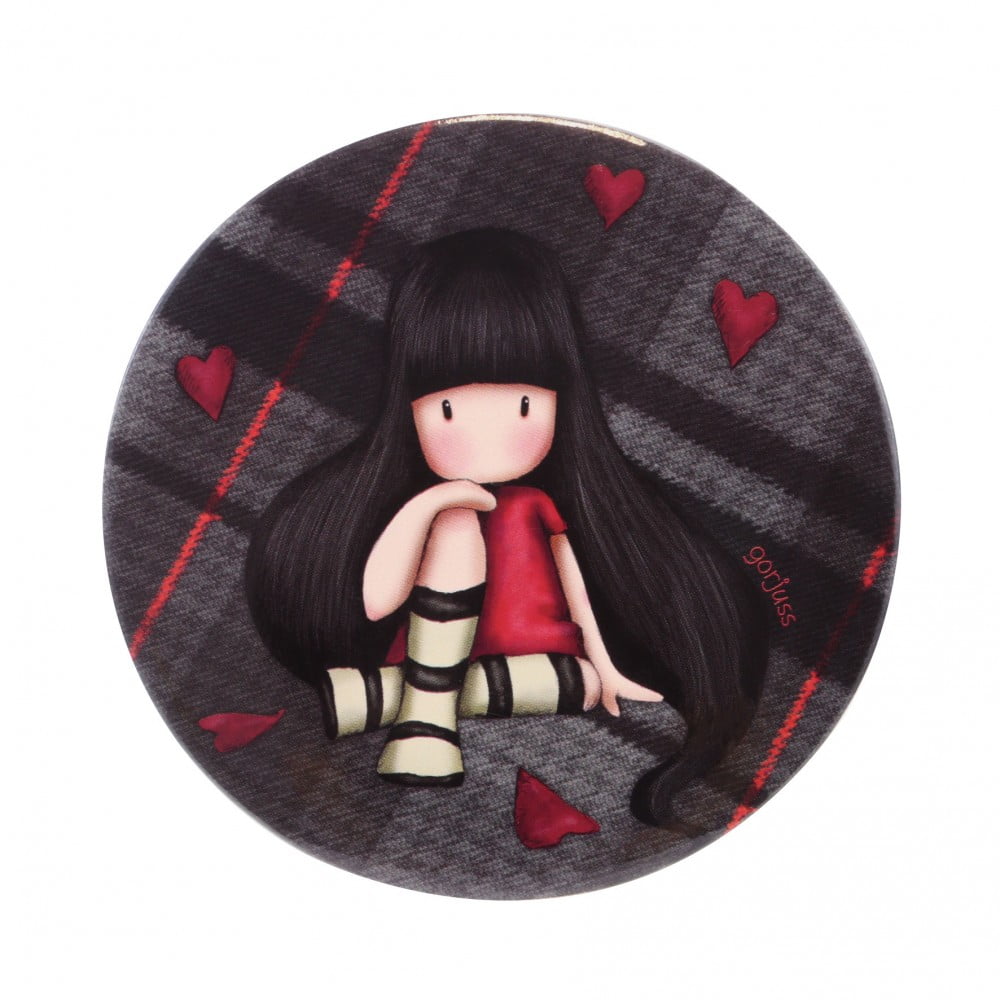 Gorjuss Tartan Pocket Mirror And Envelope - The Collector