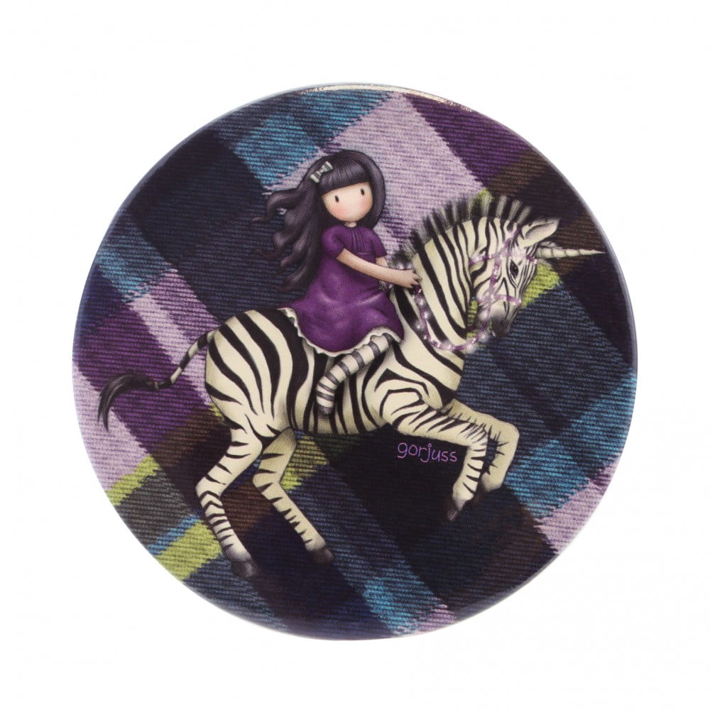 Gorjuss Tartan Pocket Mirror And Envelope - The Dark Streak