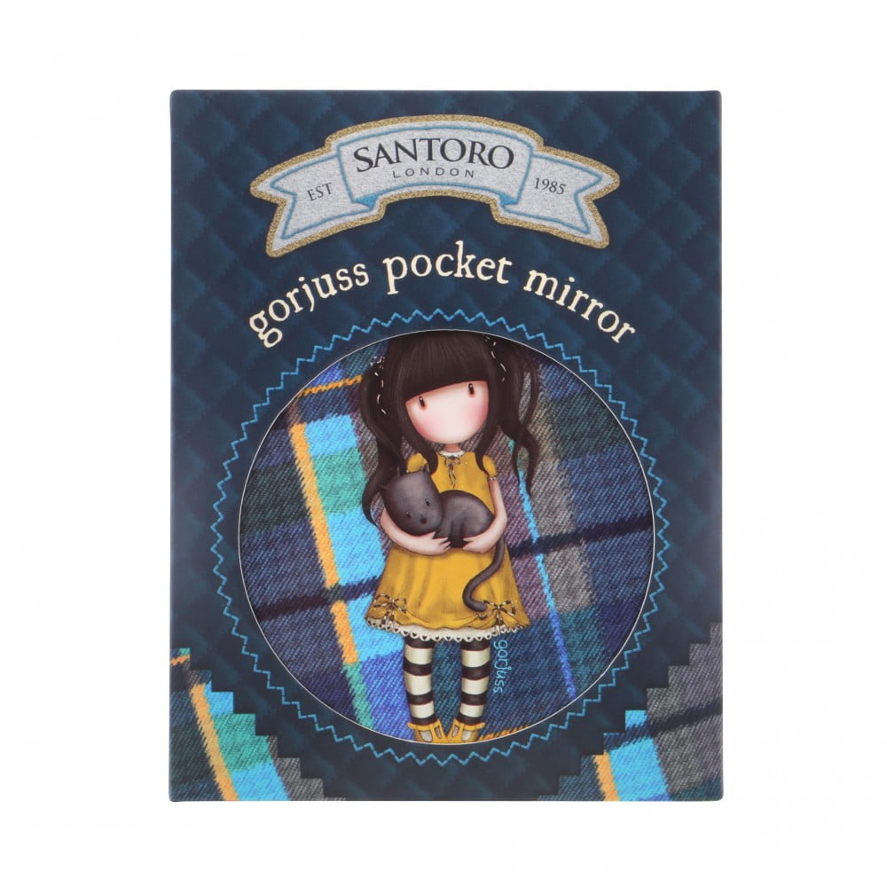 Gorjuss Tartan Pocket Mirror And Envelope - Ruby (Yellow) - Image 2
