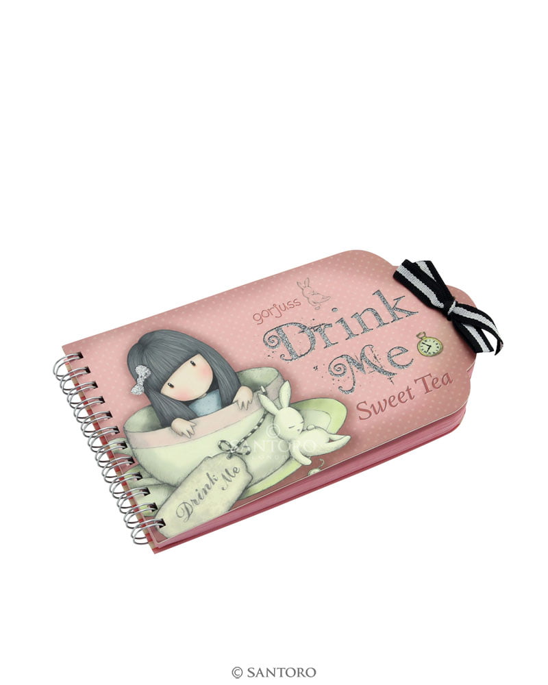 Gorjuss Wirobound Notebook - Sweet Tea 'Drink Me'