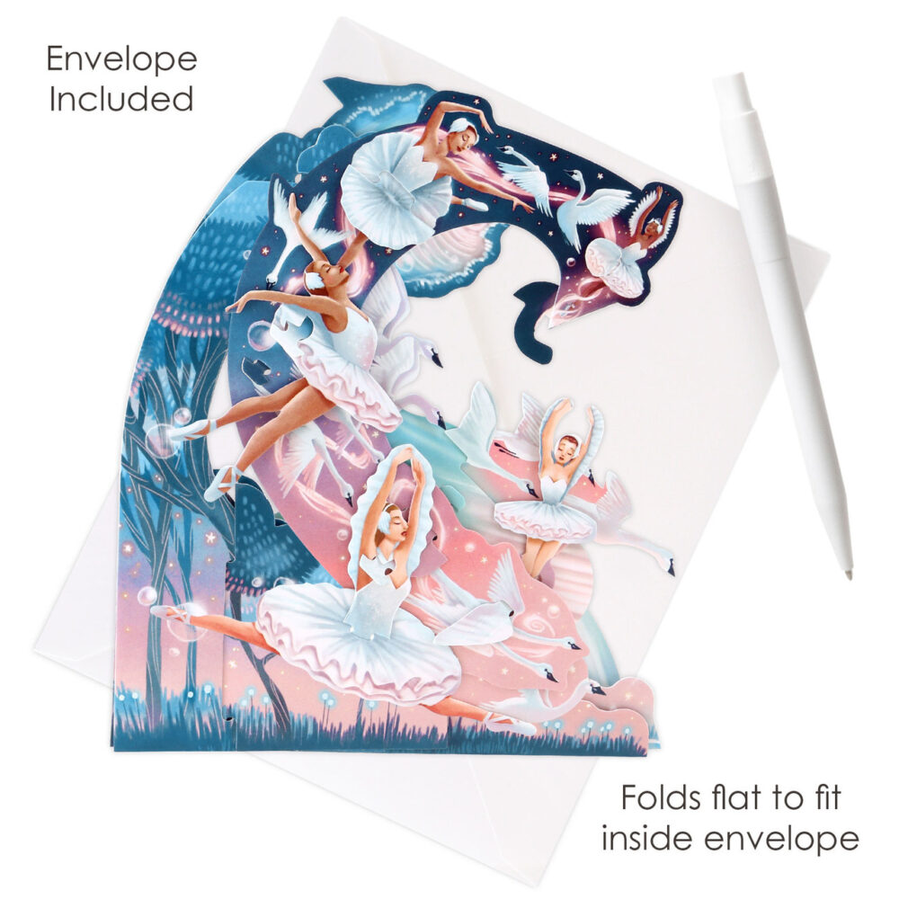 Santoro Swan Lake Ballet 3D Pop-Up Pendulum Card - Greetings and Birthday Card - Image 6