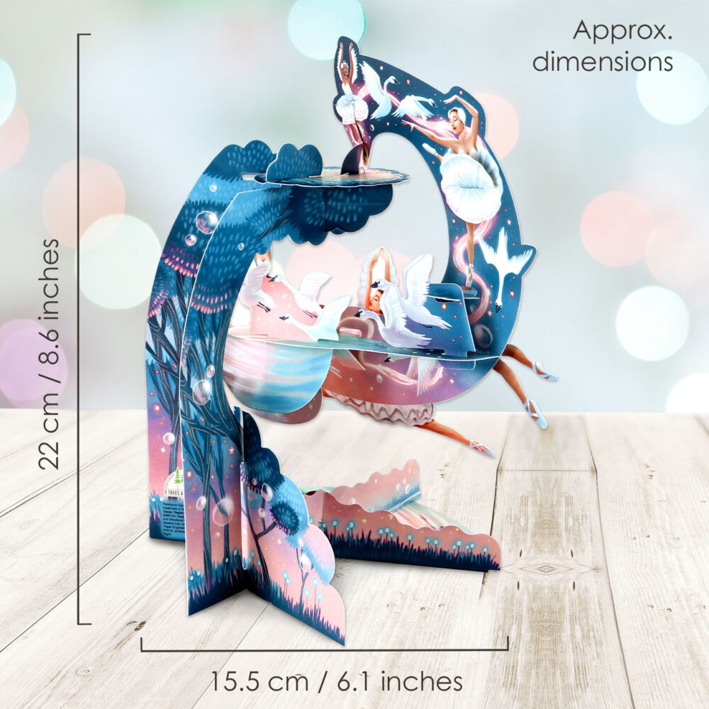 Santoro Swan Lake Ballet 3D Pop-Up Pendulum Card - Greetings and Birthday Card - Image 3