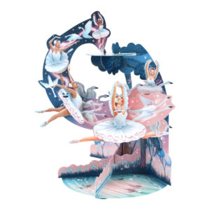Santoro Swan Lake Ballet 3D Pop-Up Pendulum Card - Greetings and Birthday Card