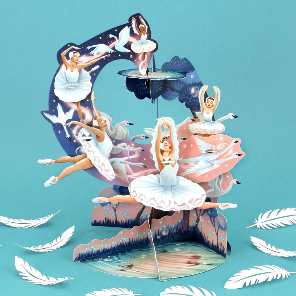 Santoro Swan Lake Ballet 3D Pop-Up Pendulum Card - Greetings and Birthday Card - Image 2