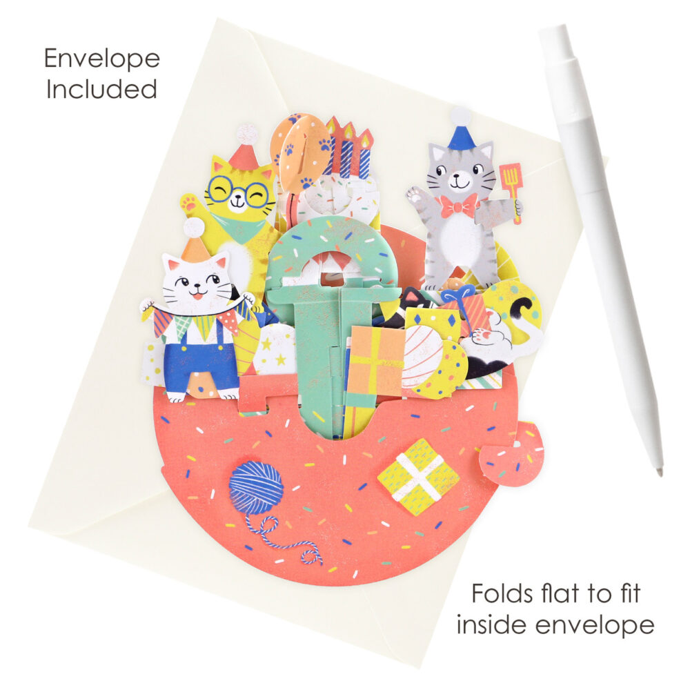 Santoro Birthday Cats Pirouettes 3D Pop-Up Card - Greetings and Birthday Card - Image 6