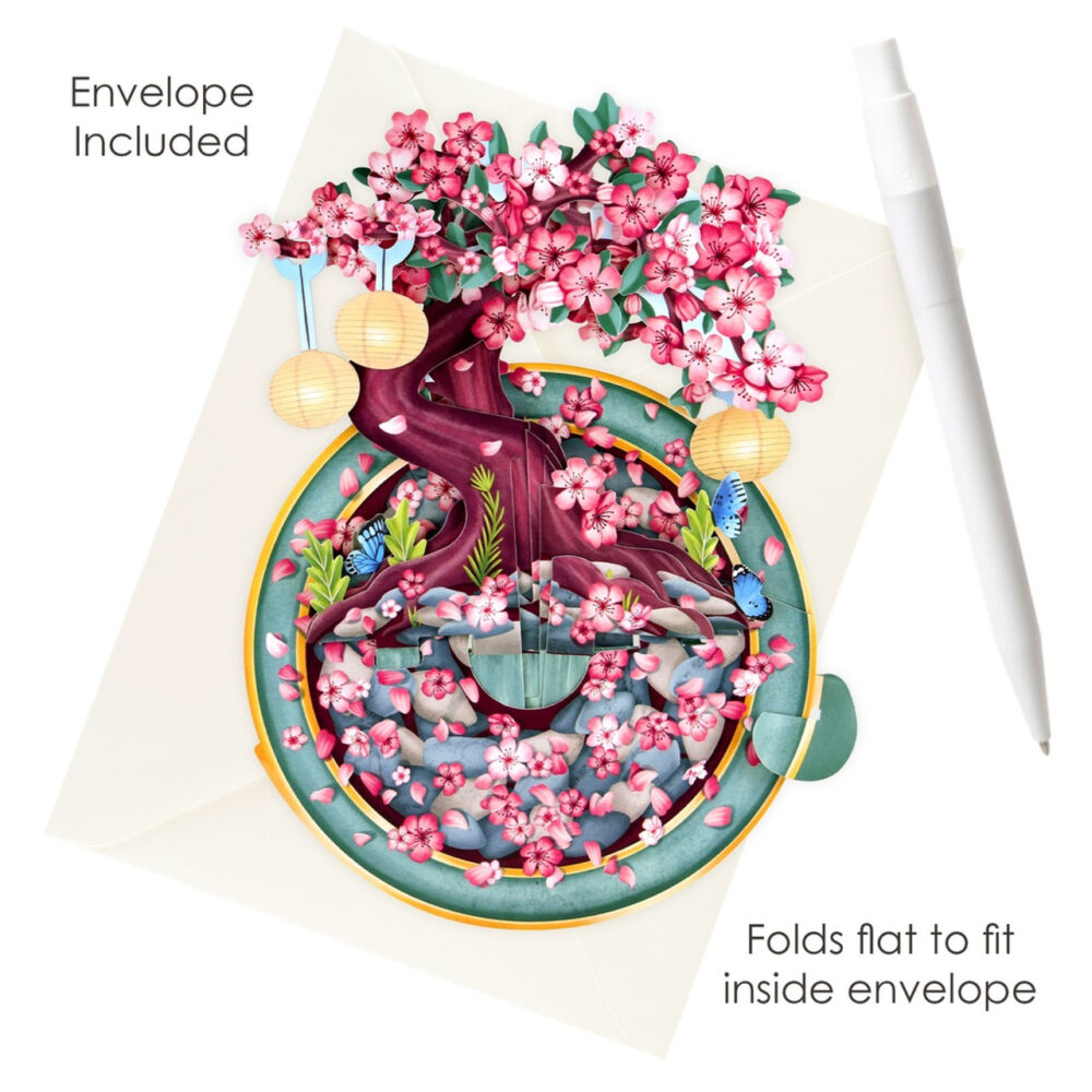Santoro Cherry Blossom Tree Pirouettes 3D Pop-Up Card - Greetings and Birthday Card - Image 3