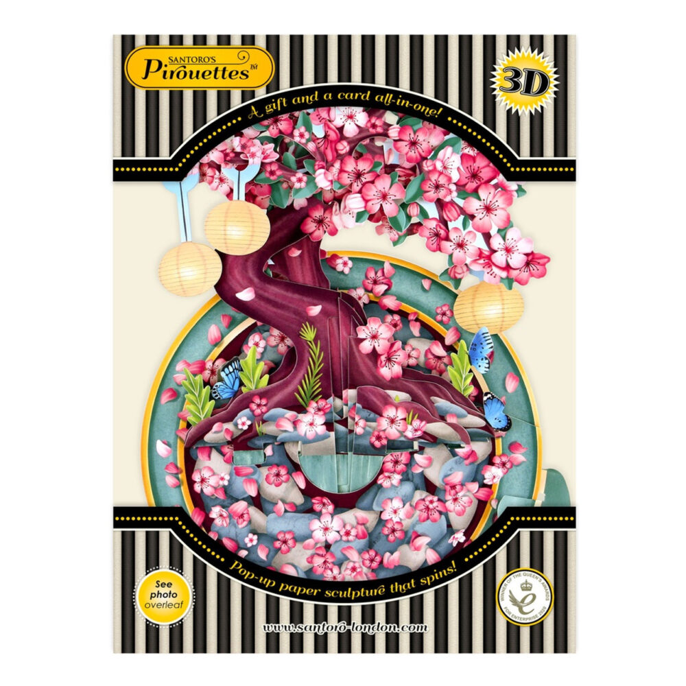 Santoro Cherry Blossom Tree Pirouettes 3D Pop-Up Card - Greetings and Birthday Card - Image 6