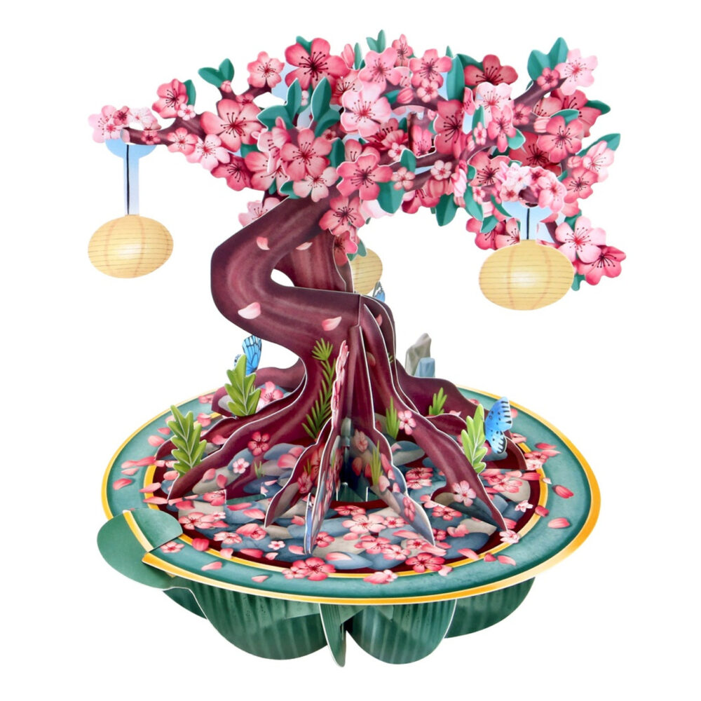 Santoro Cherry Blossom Tree Pirouettes 3D Pop-Up Card - Greetings and Birthday Card
