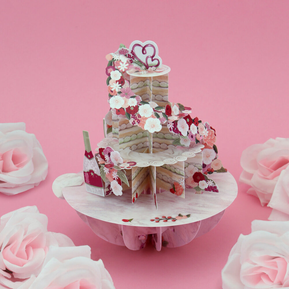 Santoro Cut The Cake Pirouettes 3D Pop-Up Card - Greetings or Wedding or Anniversary Card - Image 2