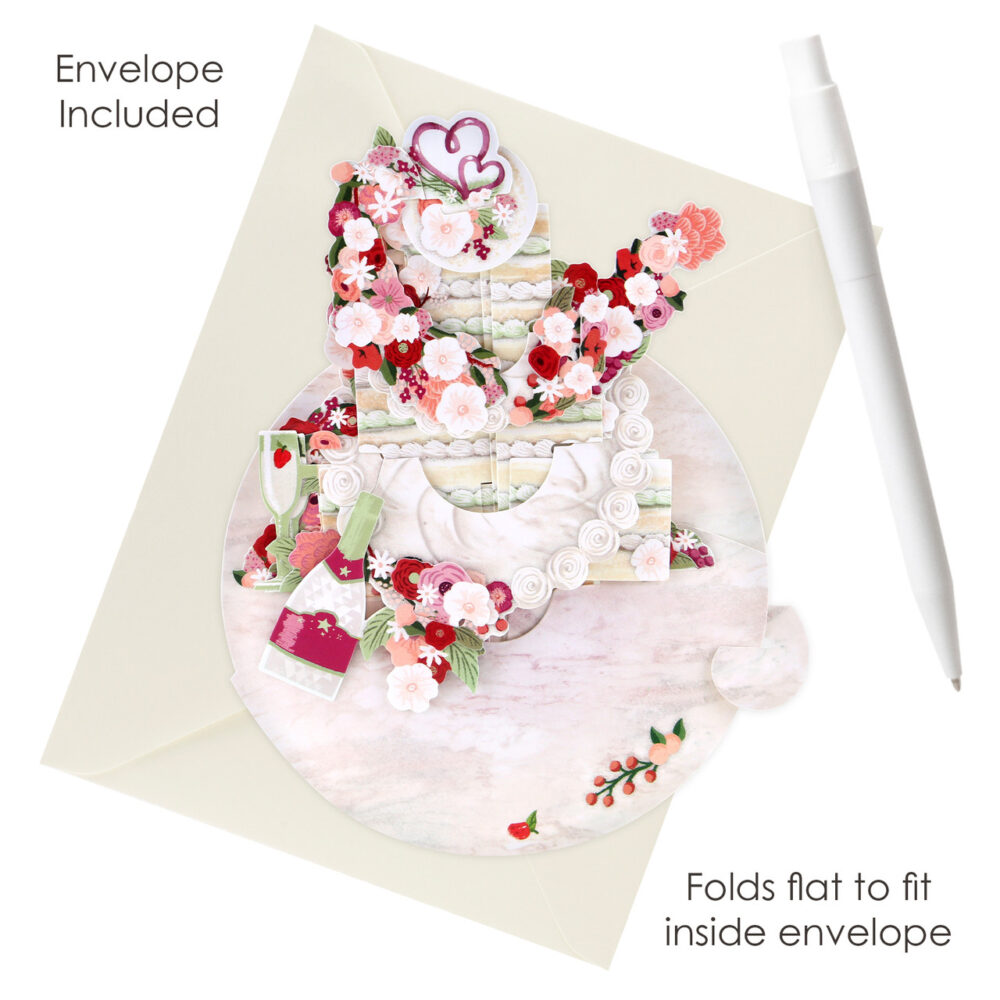Santoro Cut The Cake Pirouettes 3D Pop-Up Card - Greetings or Wedding or Anniversary Card - Image 4