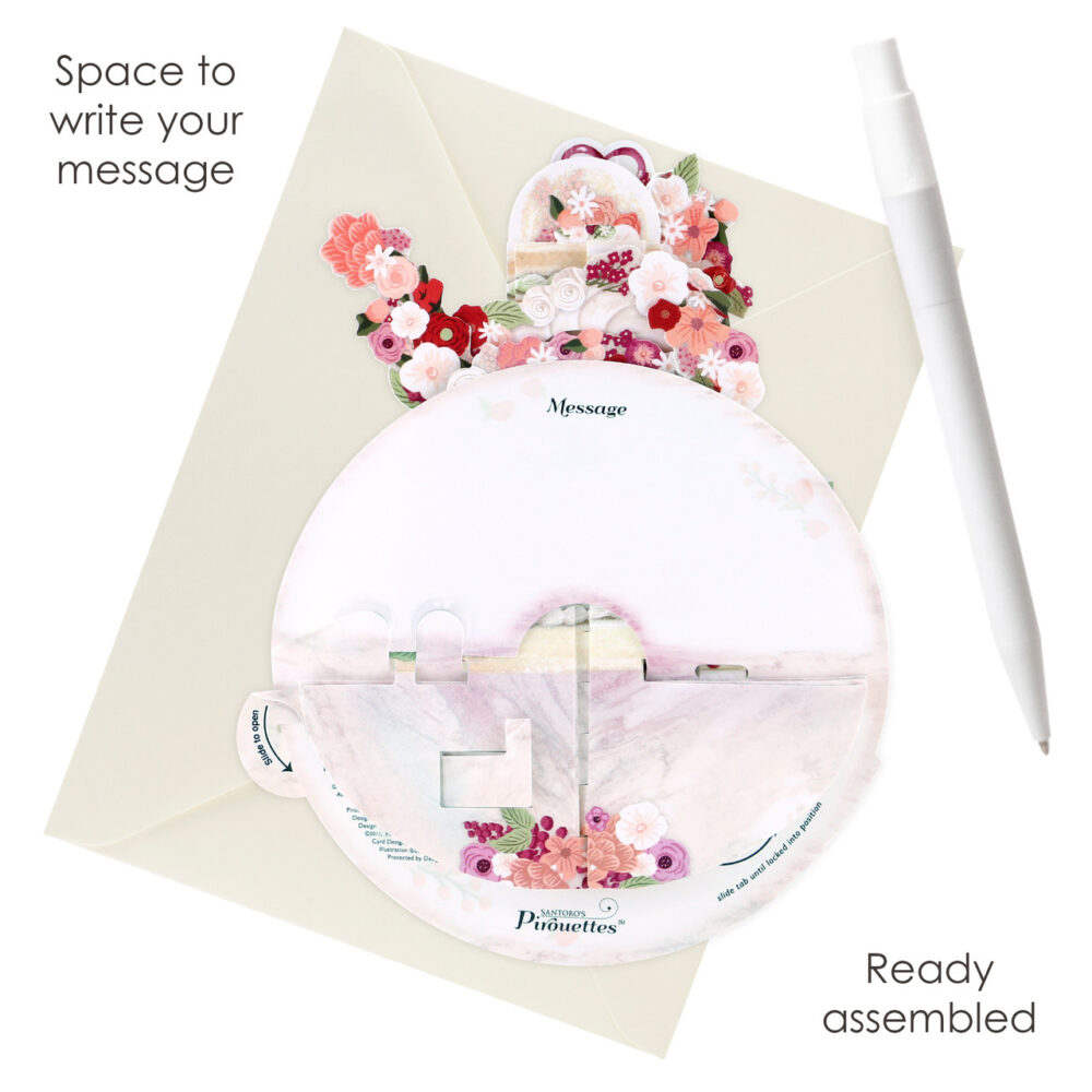 Santoro Cut The Cake Pirouettes 3D Pop-Up Card - Greetings or Wedding or Anniversary Card - Image 5