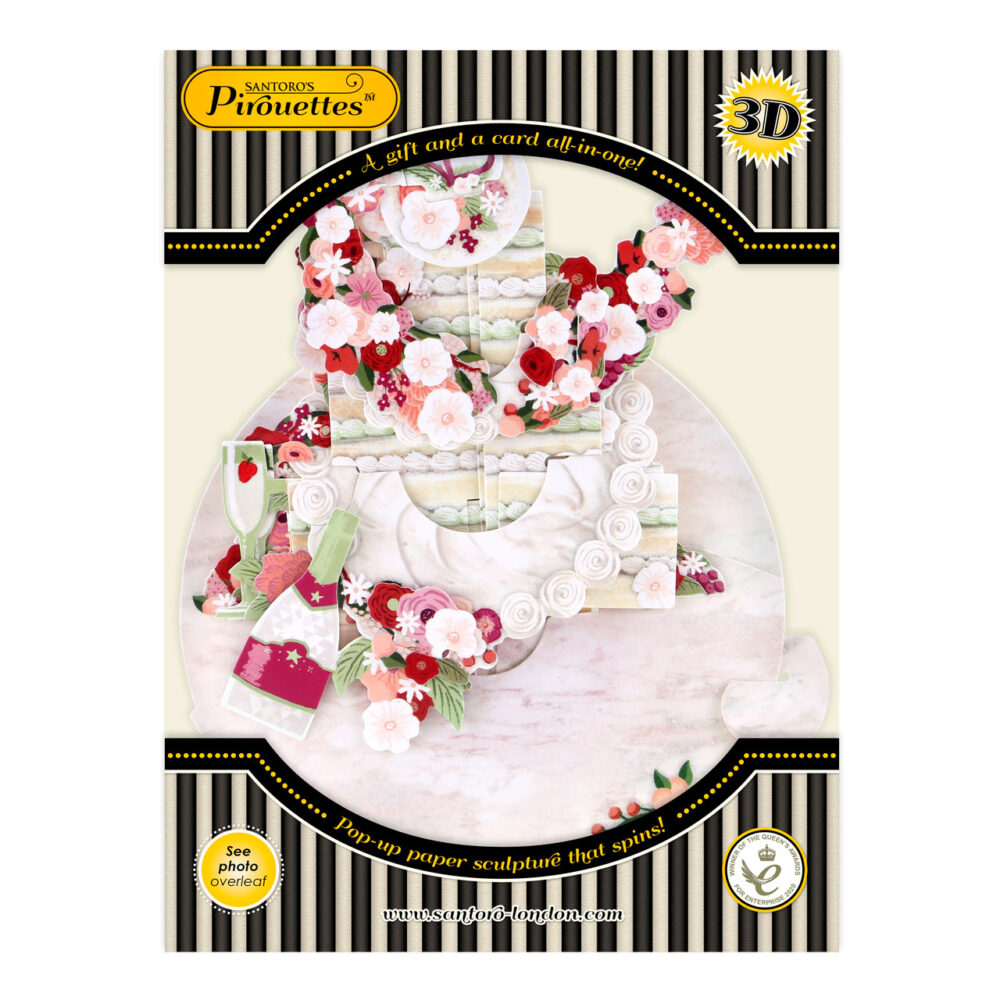 Santoro Cut The Cake Pirouettes 3D Pop-Up Card - Greetings or Wedding or Anniversary Card - Image 7