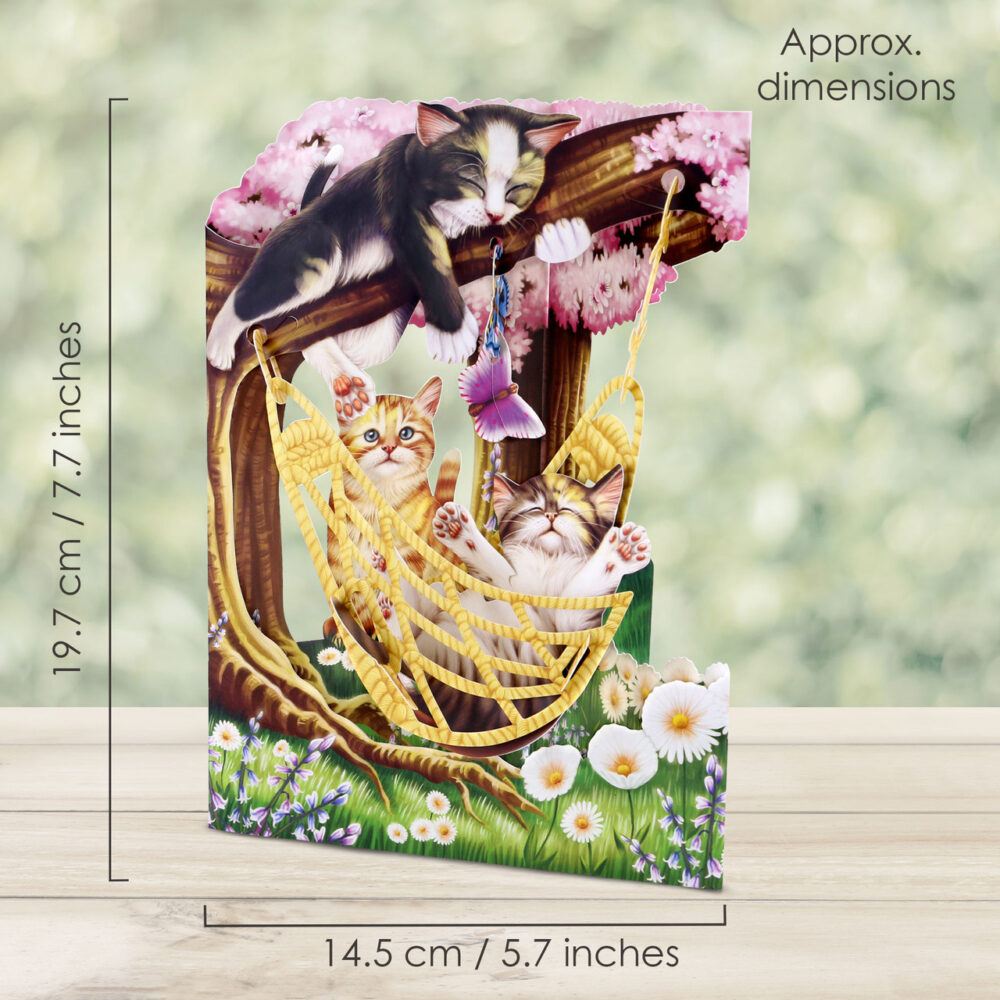 Santoro Cats In A Hammock 3D Pop-Up Swing Card - Greetings and Birthday Card - Image 2