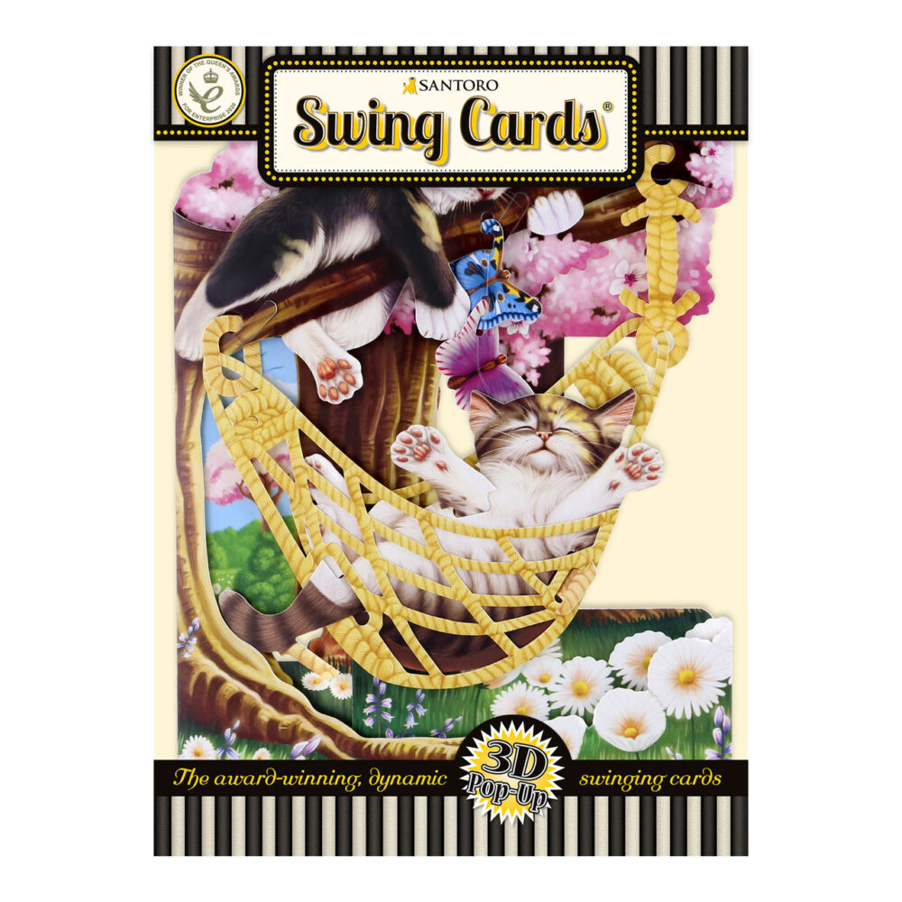 Santoro Cats In A Hammock 3D Pop-Up Swing Card - Greetings and Birthday Card - Image 5