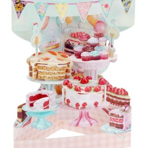 Santoro Home Baked Cakes 3D Pop-Up Swing Card - Greetings and Birthday Card