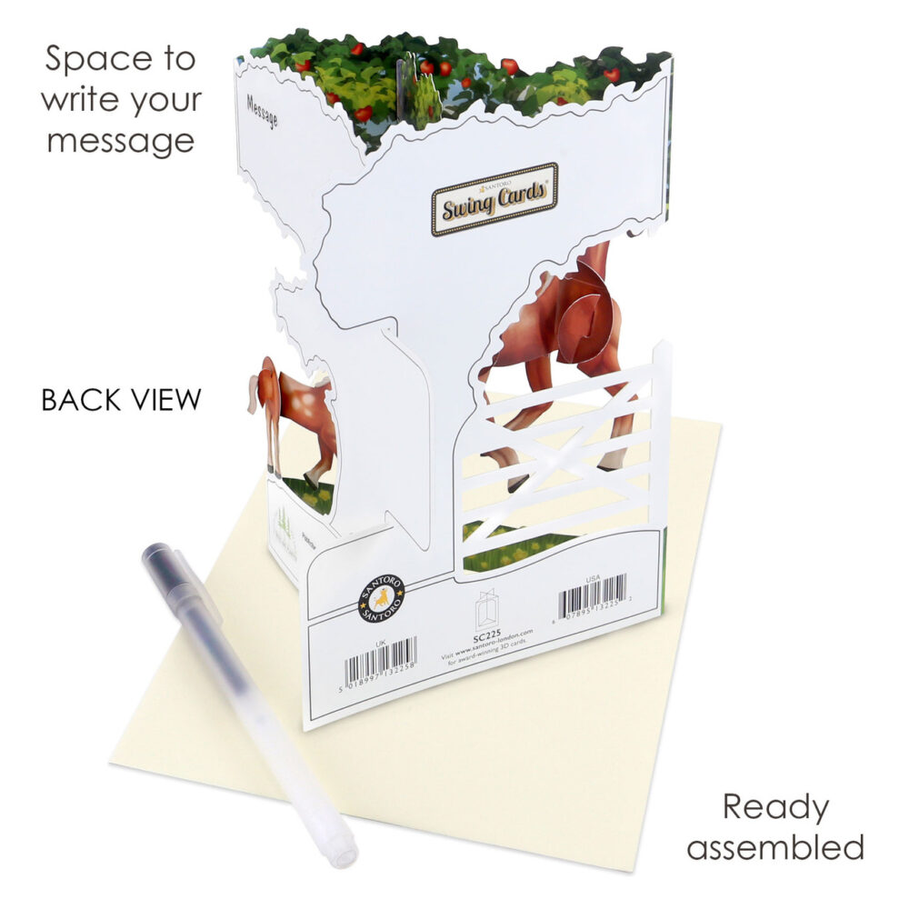 Santoro Horse and Foal 3D Pop-Up Swing Card - Greetings and Birthday Card - Image 4