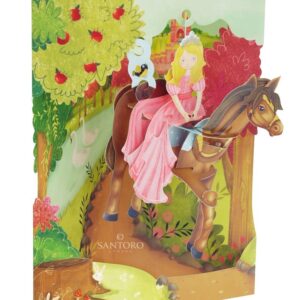 Santoro Princess on a Horse 3D Pop-Up Swing Card - Greetings and Birthday Card