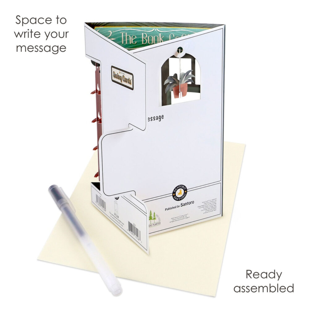 Santoro The Book Cafe 3D Pop-Up Swing Card - Greetings and Birthday Card - Image 5