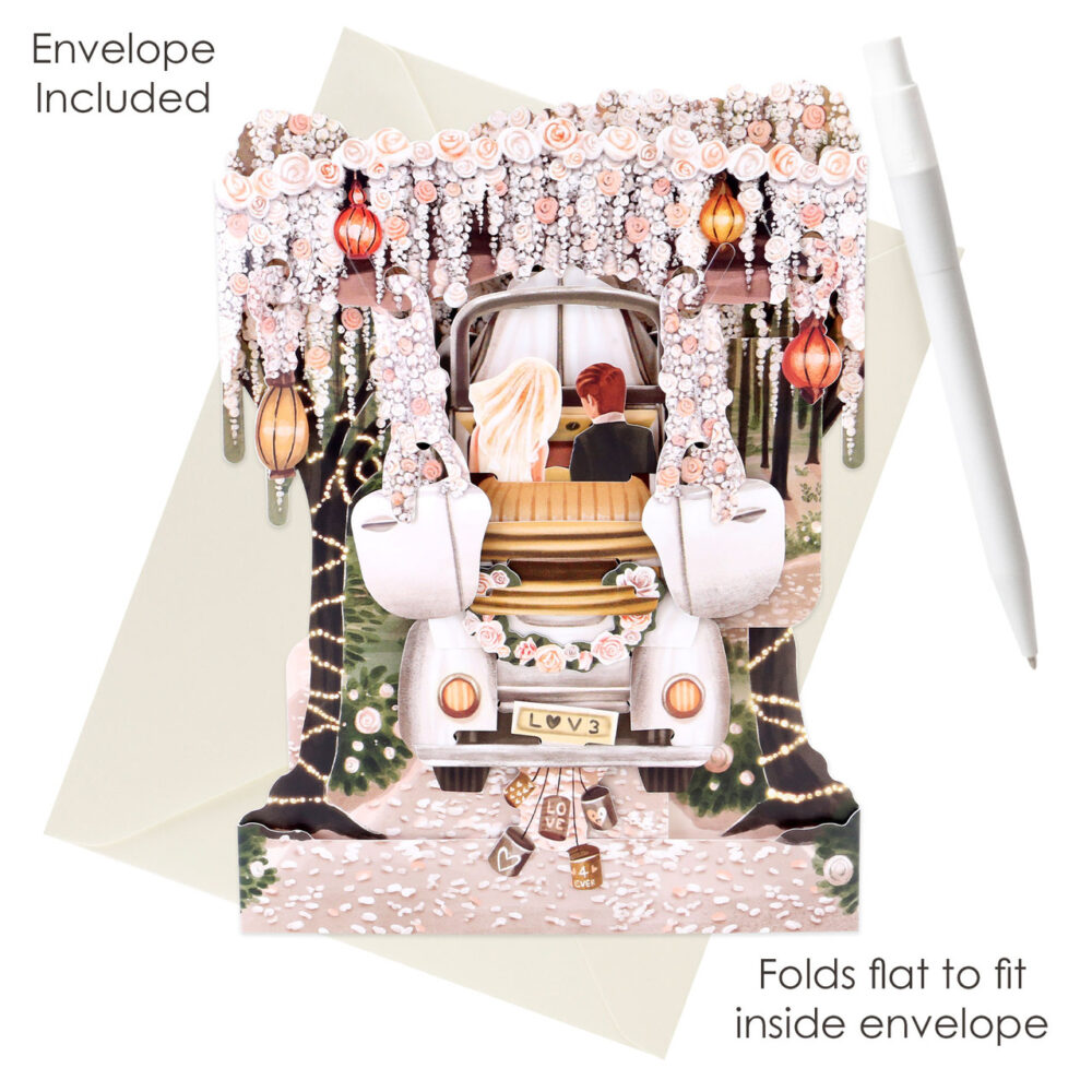 Santoro Wedding Car 3D Pop-Up Swing Card - Love Forever - Image 5