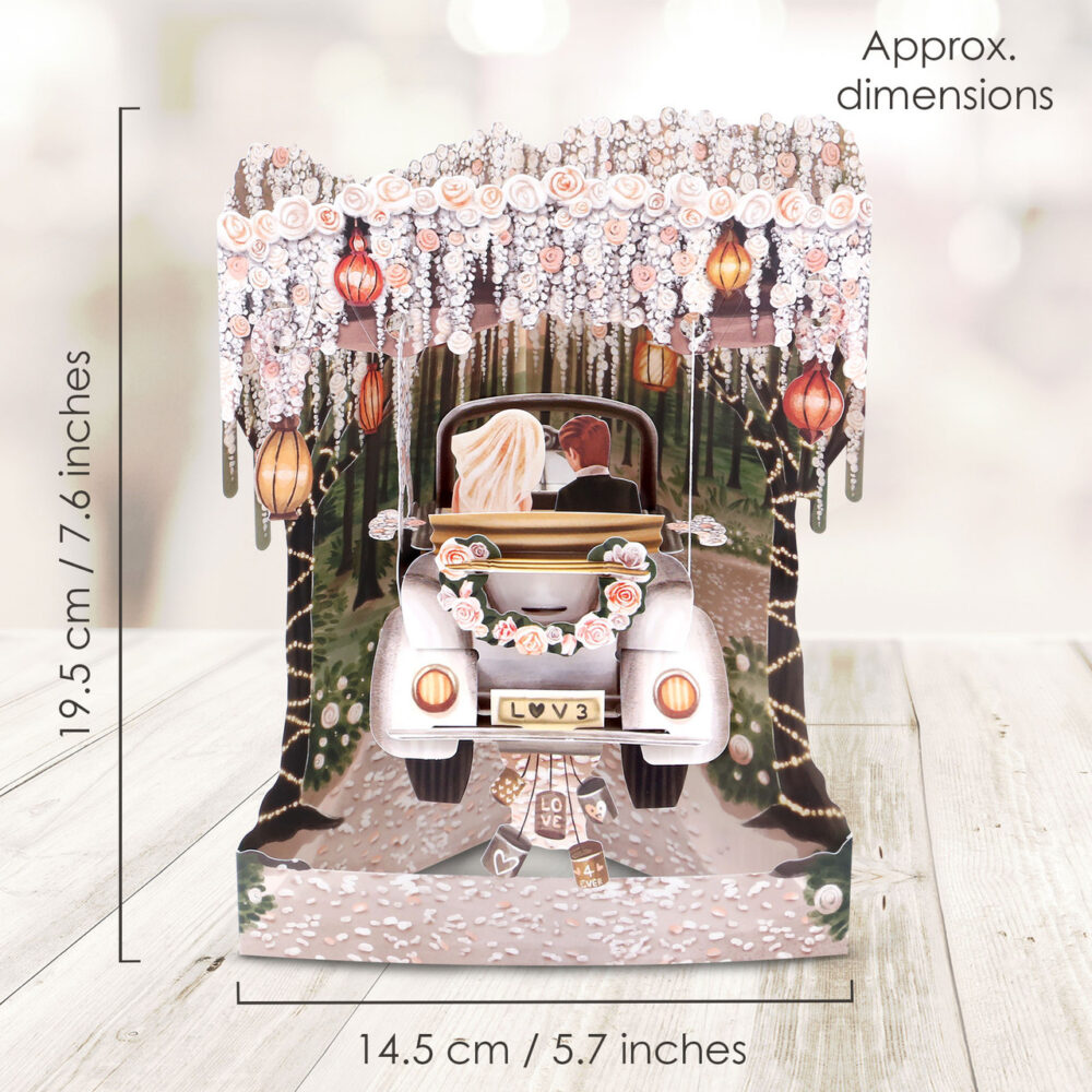 Santoro Wedding Car 3D Pop-Up Swing Card - Love Forever - Image 2
