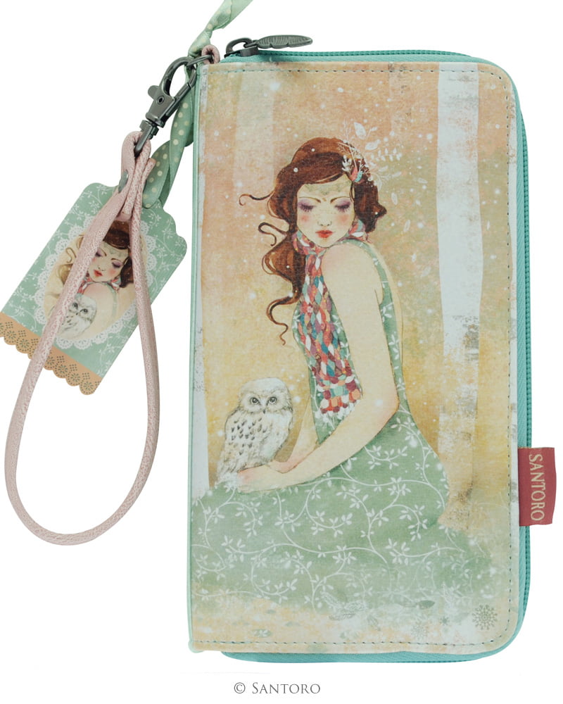 Large Zip Wallet - Mademoiselle Snow, Santoro's Willow