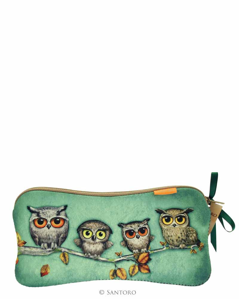 Book Owls Neoprene Accessory Case - Santoro - Image 2
