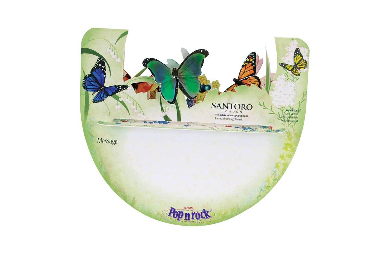 Santoro Butterfly Garden Popnrock 3D Pop-Up Card - Greetings and Birthday Card - Image 2