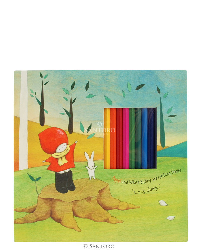 Poppi Loves Notebook with Colouring Pencils - Catching Leaves - Image 3