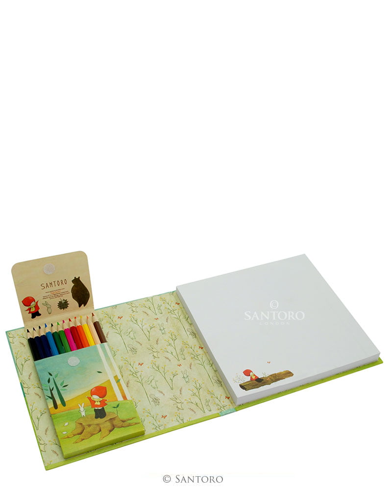 Poppi Loves Notebook with Colouring Pencils - Catching Leaves - Image 2