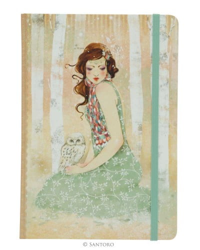 Santoro's Willow Hardcover Notebook - Mademoiselle Snow