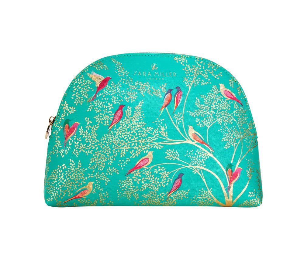 Green Birds Large Luxury Cosmetic Bag - Sara Miller London