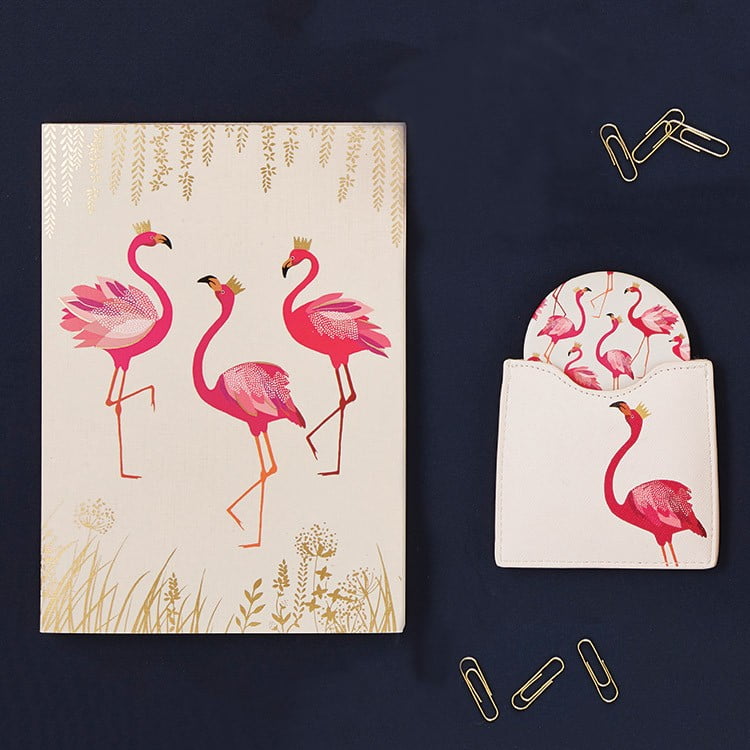 Flamingo Cosmetic Mirror in Pouch - Sara Miller London - Image 5